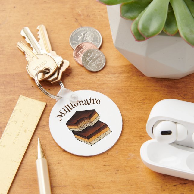 Millionaire's Shortbread Caramel Squares Slice Keychain (Desk)