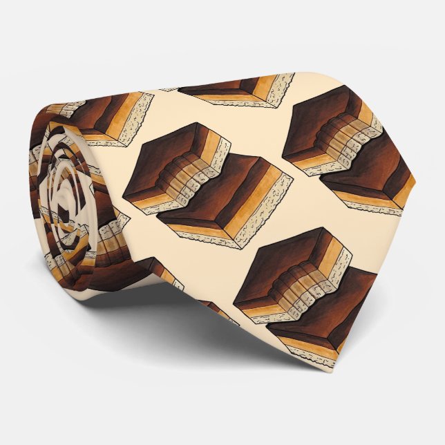 Millionaire's Shortbread Caramel Squares Slice Neck Tie (Rolled)