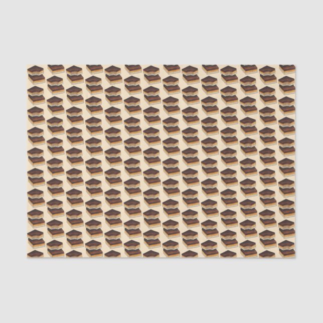 Millionaire's Shortbread Caramel Squares Slice Tissue Paper (Front)