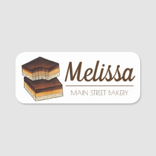 Millionaire's Shortbread Caramel Squares UK Bakery Name Tag
