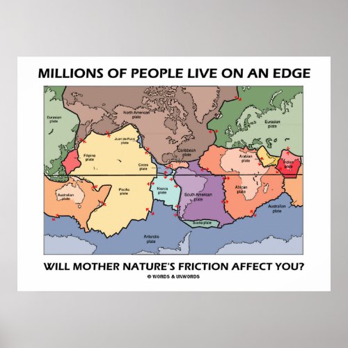 Millions Of People Live On An Edge Earth Science Poster