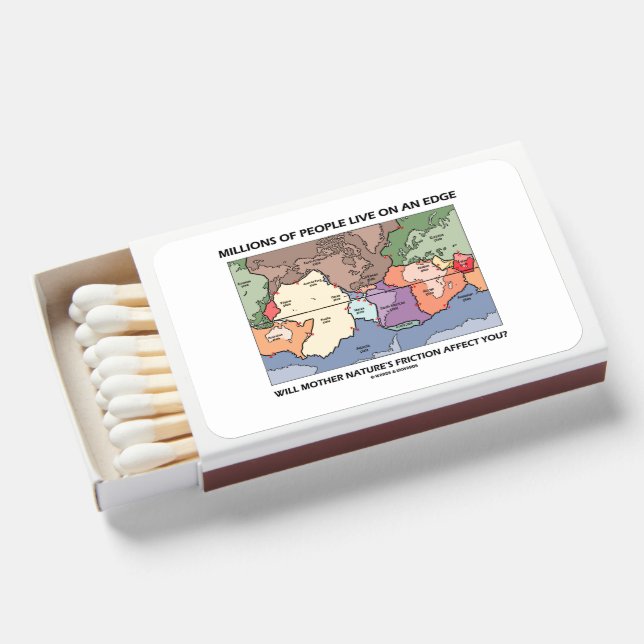 Millions Of People Live On An Edge Plate Tectonics Matchboxes (Front Open)