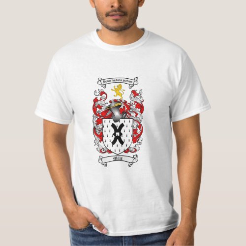 Mills Family Crest _ Mills Coat of Arms T_Shirt