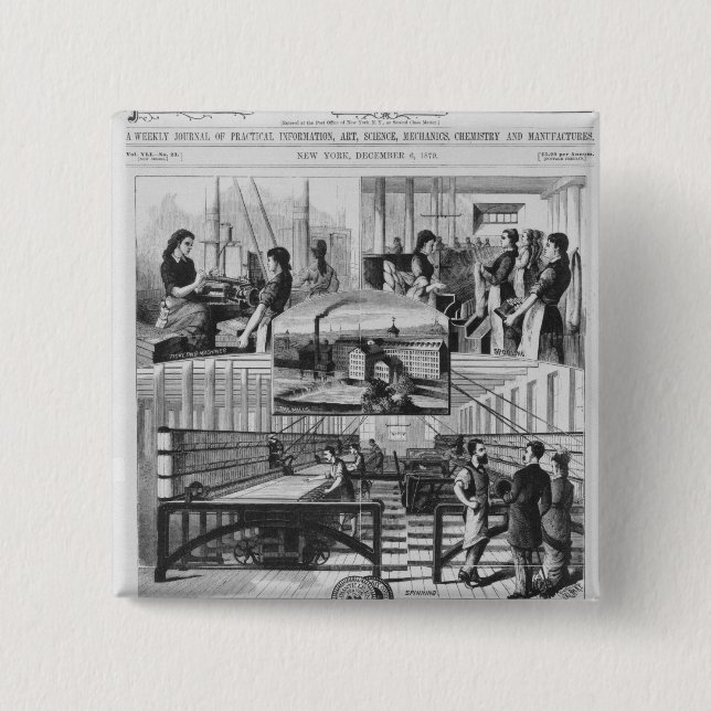 Mills of the Willimantic linen company Pinback Button (Front)