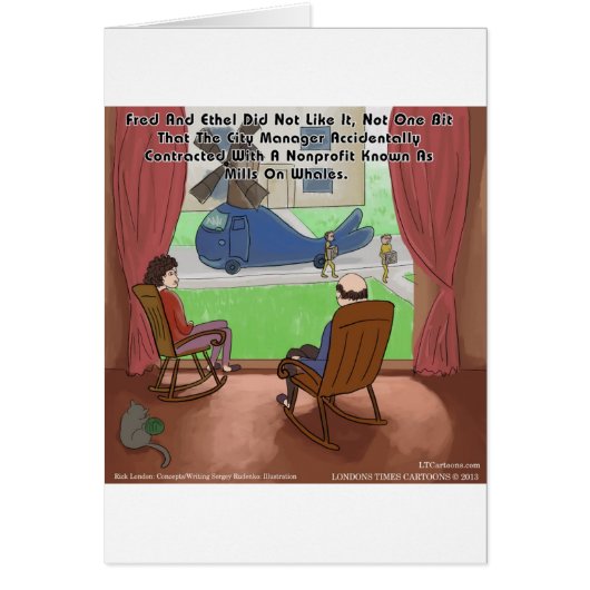 Mills On Whales Funny Cards (Front)