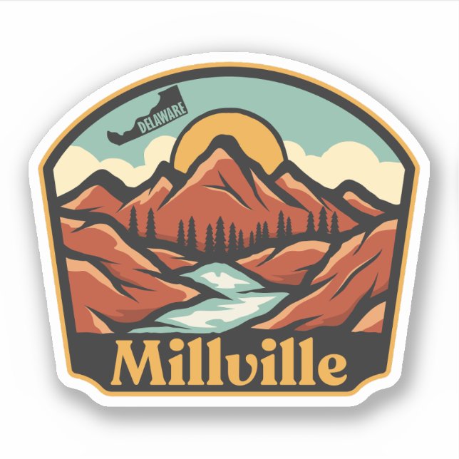 Millville, Delaware  Sticker (Front)