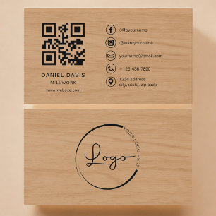 Millwork Wood Professional QR Code Business Card