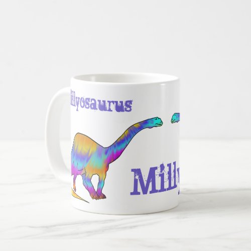 Milly osaurus Add Name Funny Brontosaurus Dinosaur Coffee Mug