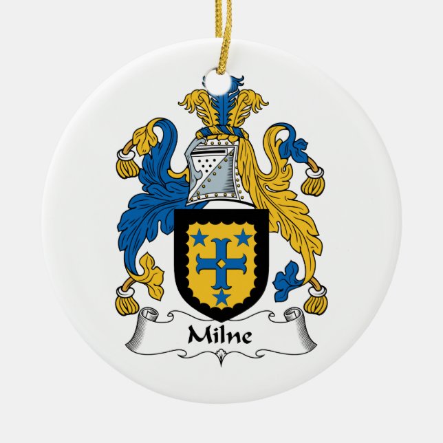 Milne Family Crest Ceramic Ornament (Front)