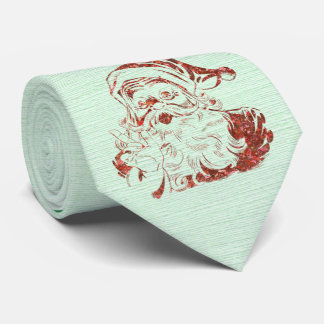 Milo Christmas Collection Ho Ho Ho Santa Green Neck Tie