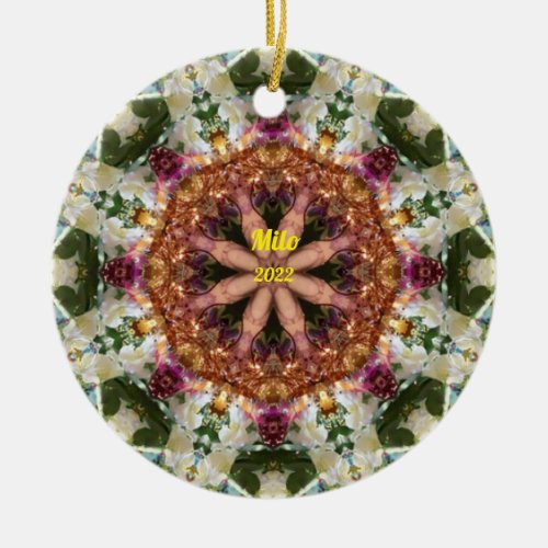 MILO  CHRISTMAS Green Purple White 2022  Ceramic Ornament