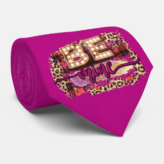 Milo Dale Be Mine Leppard Purple Men's Necktie