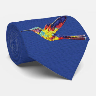 Milo Dale Bird Collection - Milo Hummingbird Blue Neck Tie