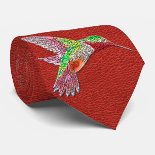 Milo Dale Bird Collection - Milo Hummingbird Red Neck Tie