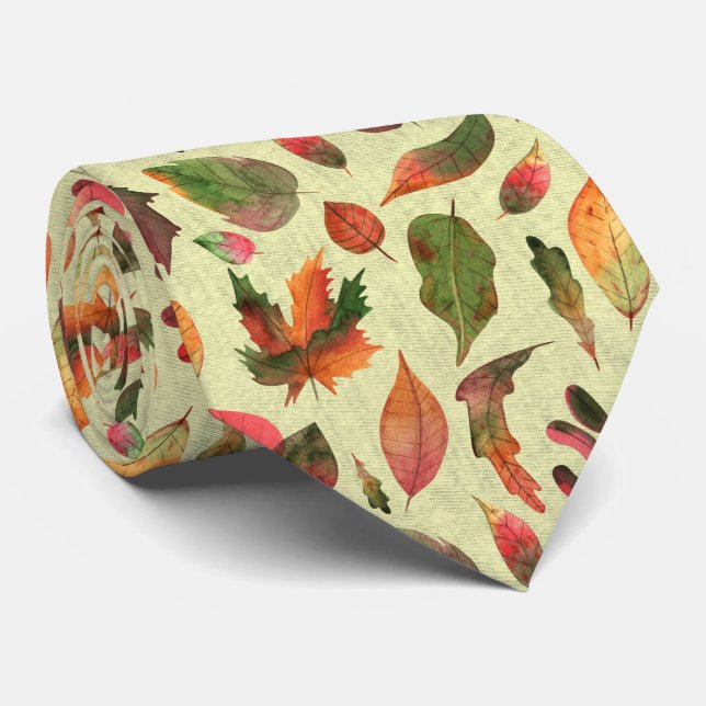 Milo Fall Leaves Light Neck Tie (Rolled)