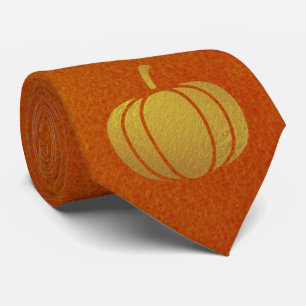 Milo Gold Pumpkin Thanksgiving Orange Neck Tie