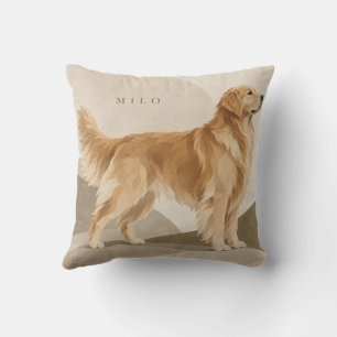 Milo Golden Retriever Minimalist Throw Pillow