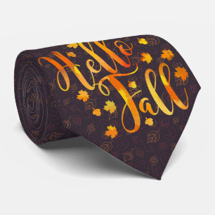 Milo Hello Fall Leaves Dark Neck Tie