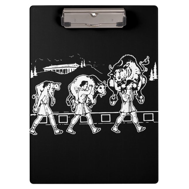 Milo of Croton And The Bull - Gym Motivational Clipboard (Front)