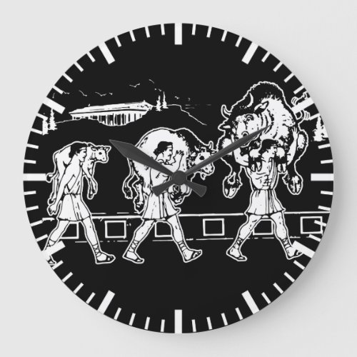 Milo of Croton And The Bull _ Gym Motivational Large Clock