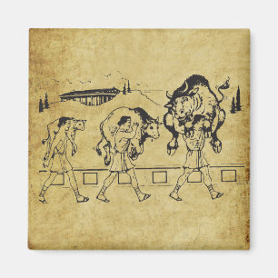 Milo of Croton And The Bull - Gym Motivational Magnet