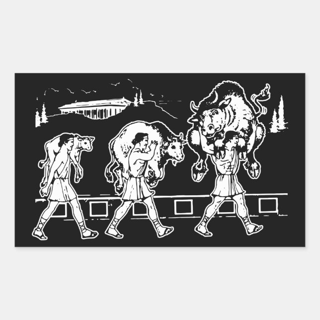 Milo of Croton And The Bull - Gym Motivational Rectangular Sticker (Front)