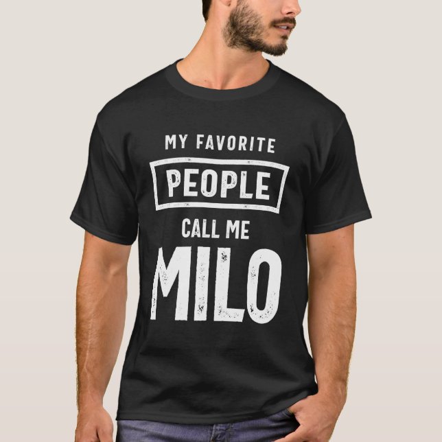 Milo Personalized Name Birthday Gift T-Shirt (Front)