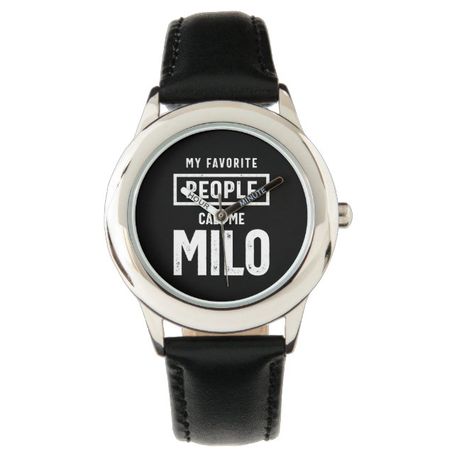 Milo Personalized Name Birthday Gift Watch (Front)