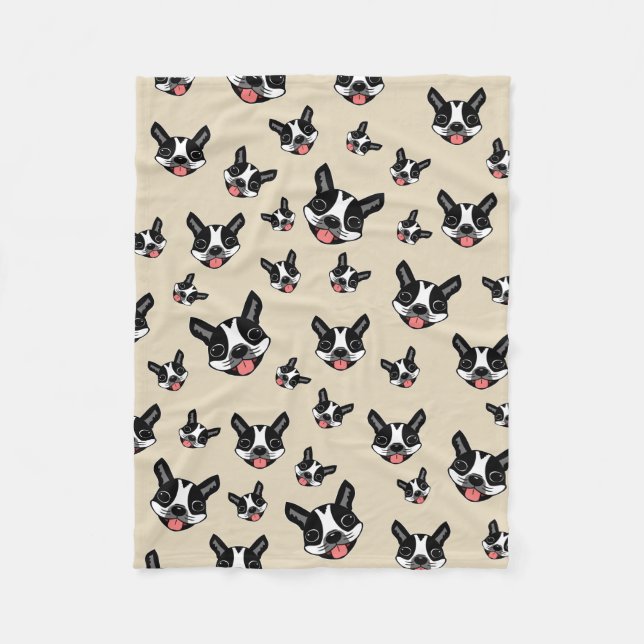 Milo The Boston Terrier Fleece Blanket (Front)