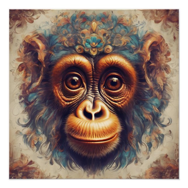 Milo the Ornate Monkey Art Poster (Front)
