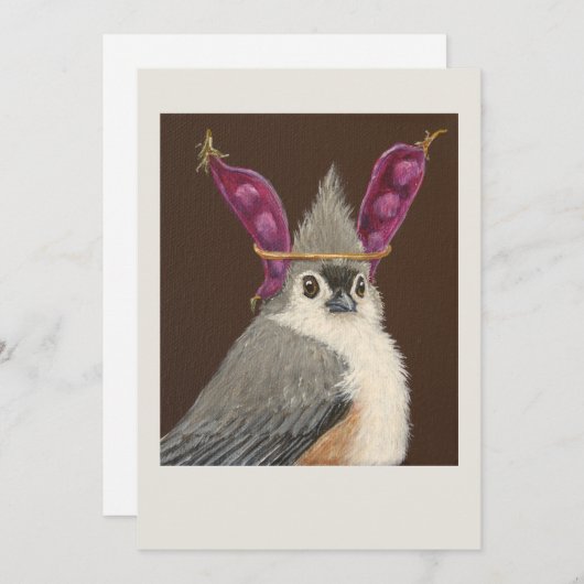 Milo the tufted titmouse flat card (Front/Back)