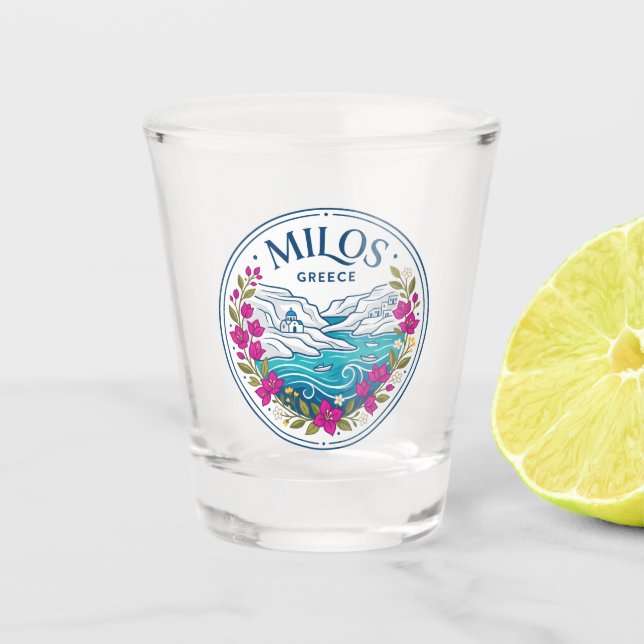 Milos Greece Shot Glass (Front)