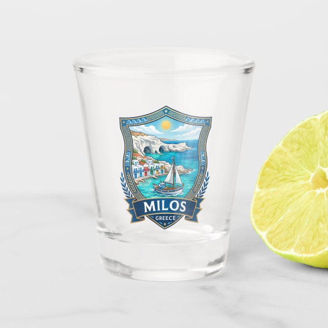 Milos Greece Shot Glass (Front)
