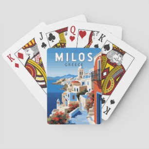 Milos Greece Travel Art Vintage Poker Cards