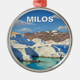 Milos Greece Travel Metal Ornament