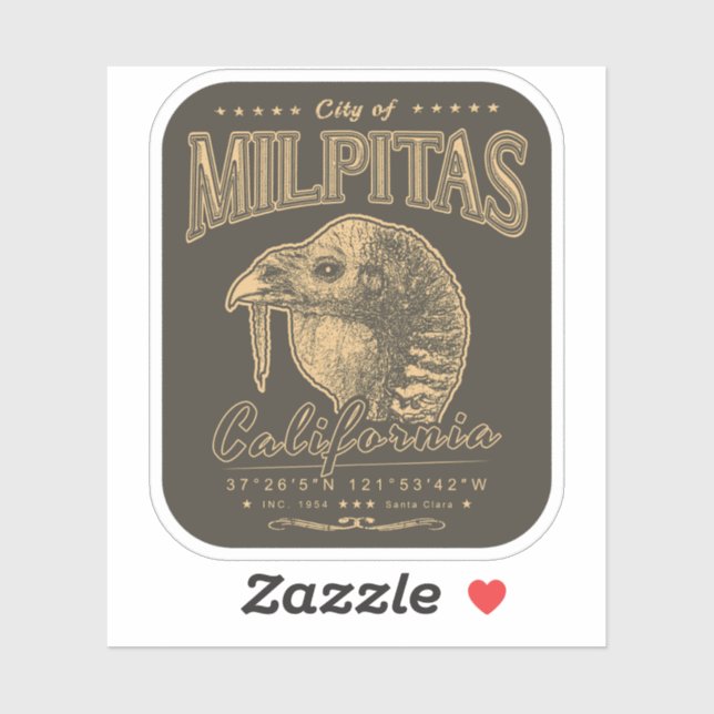 MILPITAS SANTA CLARA - SILICON VALLEY CALIFORNIA STICKER (Sheet)