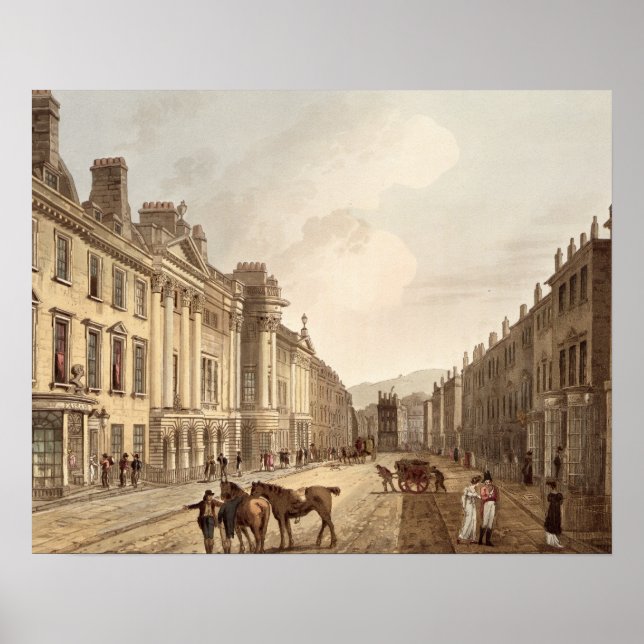 Milsom Street, from 'Bath Illustrated by a Series Poster (Front)