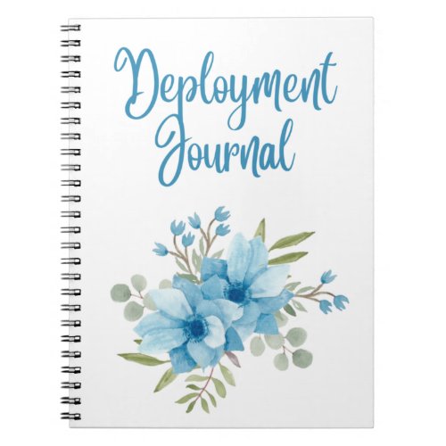 MilSpouse Deployment Journal With Blue Flowers 