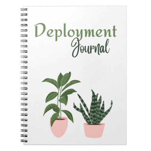 MilSpouse Deployment Journal With Green Plants 