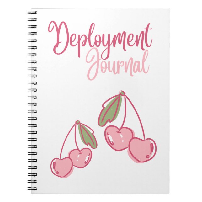 MilSpouse Deployment Journal With Pink Cherries  (Front)