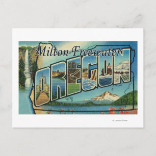 Milton-Freewater, Oregon - Large Letter Scenes Postcard