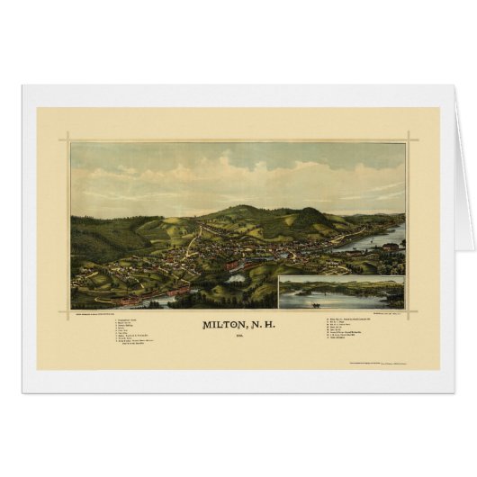 Milton, NH Panoramic Map - 1888 Cards (Front Horizontal)