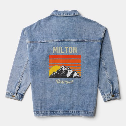 Milton Vermont Retro Vintage City State Usa  Denim Jacket