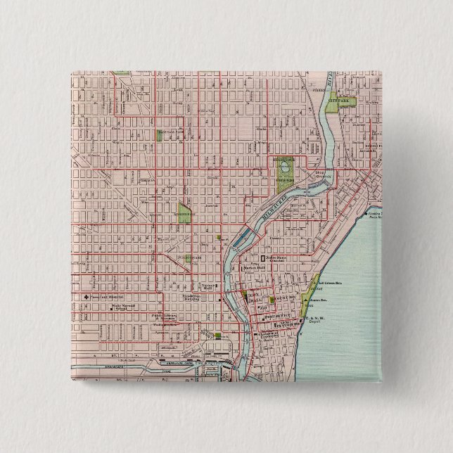 Milwaukee 2 pinback button (Front)