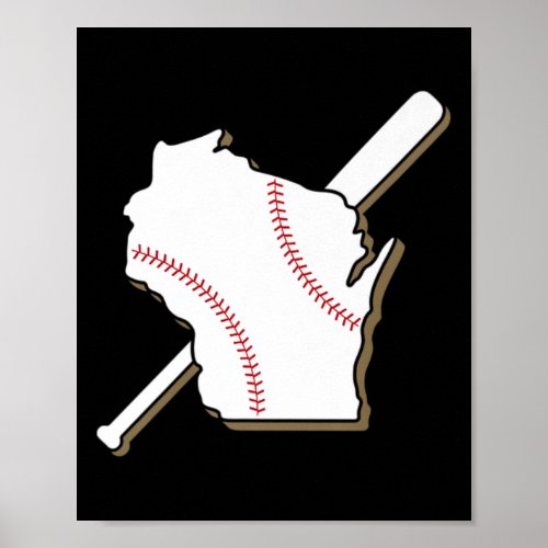 Milwaukee Baseball Dark  Poster