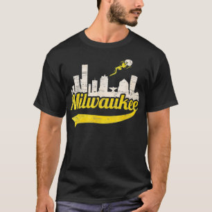 Milwaukee Baseball Home Run City Skyline  T-Shirt