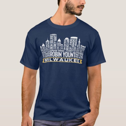 Milwaukee Baseball Legends Milwaukee City Skyline T_Shirt