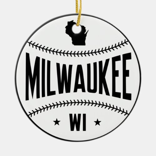 Milwaukee Baseball Themed Ceramic Ornament