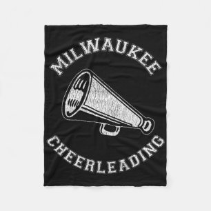 Milwaukee Cheer Distressed Retro 90's Cheerleader  Fleece Blanket