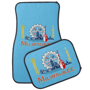 Milwaukee city flag car floor mat